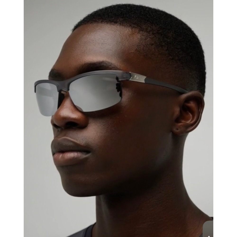 Fashion Sport Sunglasses Men Driving Fishing Golf Gray Frame Silver Mirror Lens